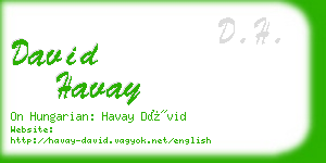 david havay business card